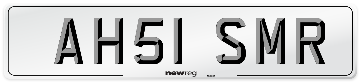 AH51 SMR Number Plate from New Reg